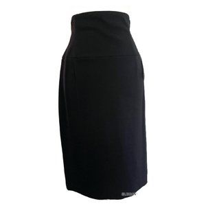 Kenneth Cole Reaction Black Pencil Skirt 4 Midi Knit Stretch High Waist Office